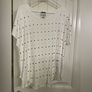 Vocal Soft White Rayon Blend Top